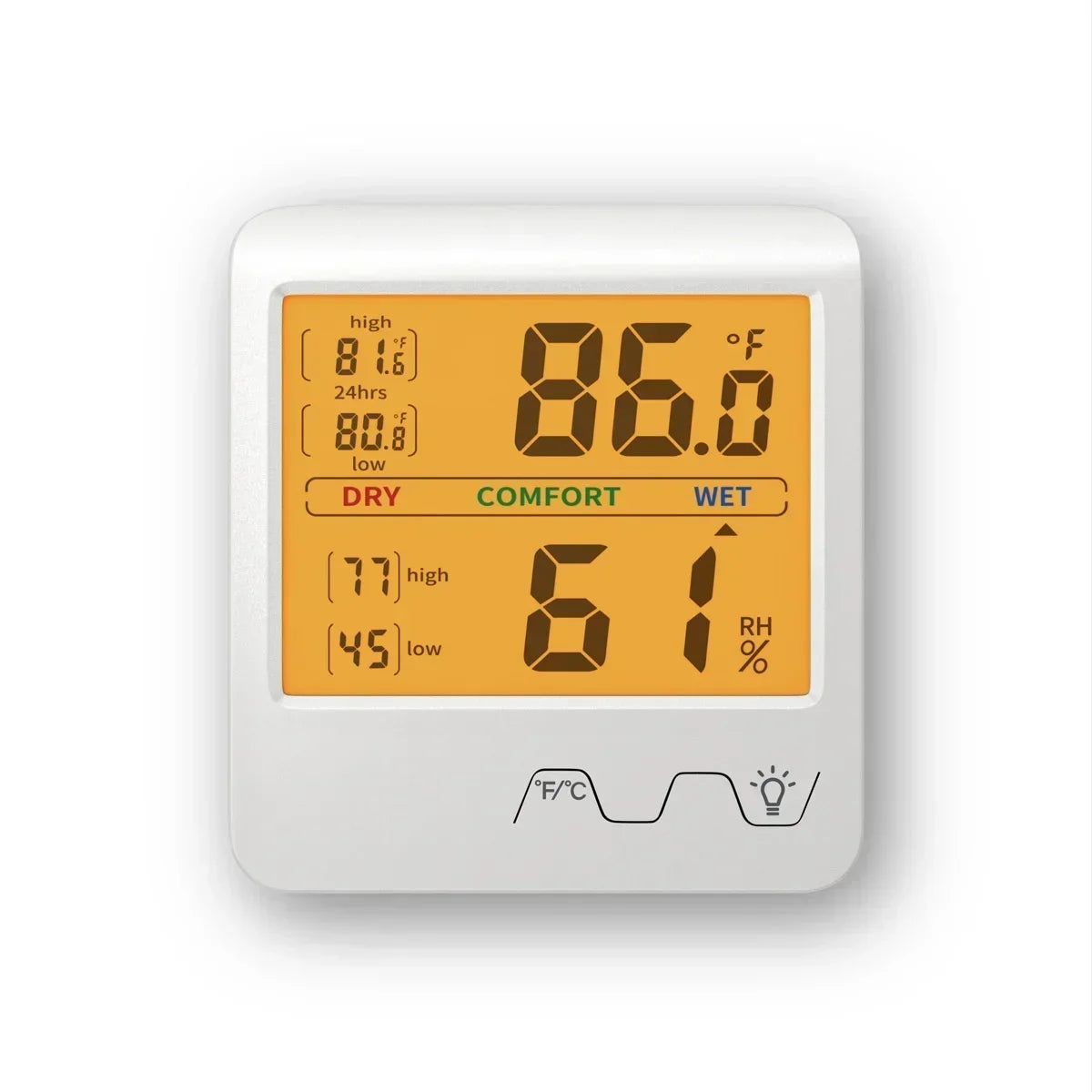 Digital Home Thermometer Hygrometer with Backlight for Indoor Temperature and Humidity Monitoring 1PC