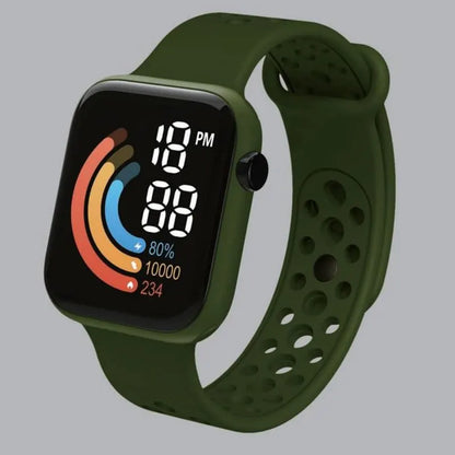 2023 New Fashion LED Digital Watch for Kids Sports Waterproof Watches Boy Girl Childrens Red Silicone Watch Electronic Clock