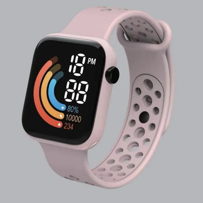 2023 New Fashion LED Digital Watch for Kids Sports Waterproof Watches Boy Girl Childrens Red Silicone Watch Electronic Clock
