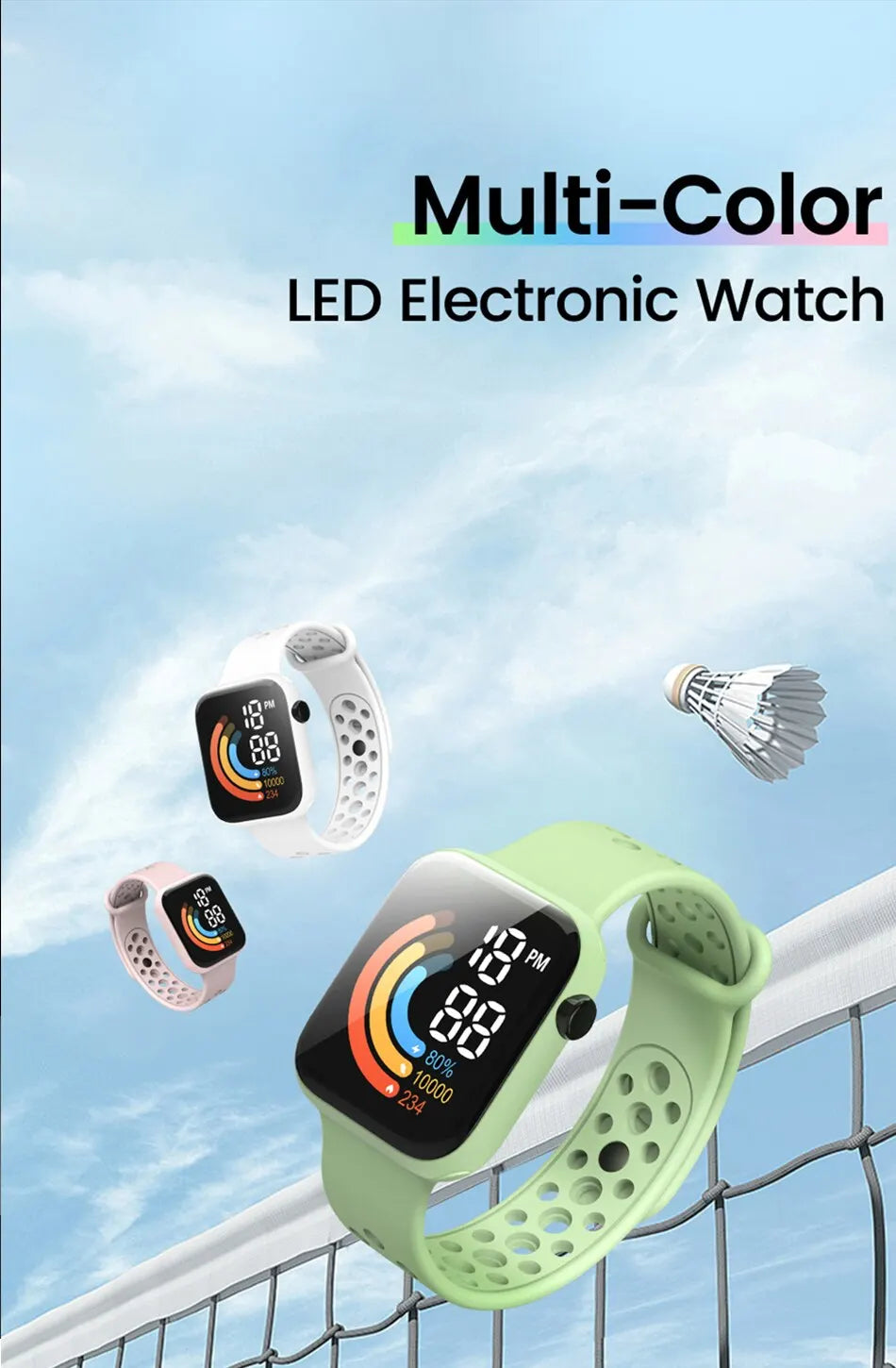 2023 New Fashion LED Digital Watch for Kids Sports Waterproof Watches Boy Girl Childrens Red Silicone Watch Electronic Clock