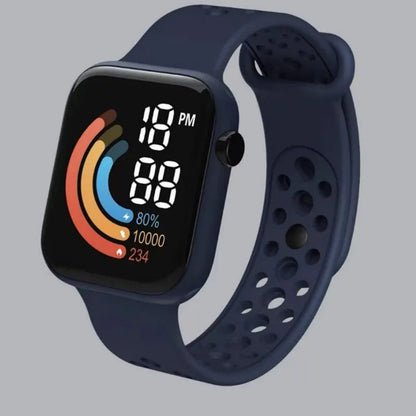 2023 New Fashion LED Digital Watch for Kids Sports Waterproof Watches Boy Girl Childrens Red Silicone Watch Electronic Clock